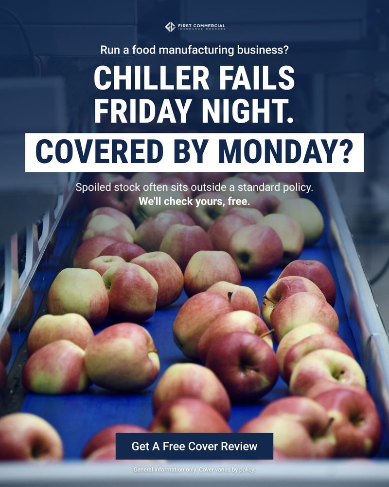First Commercial ad: chiller fails Friday night, covered by Monday?